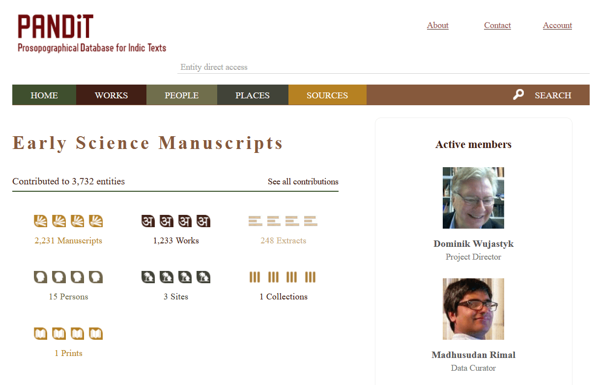 Pandit project Early Science Manuscripts